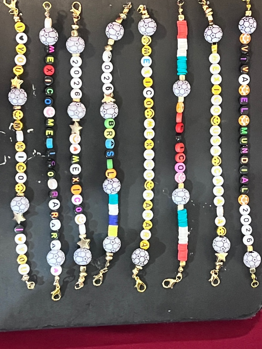 Handmade Multicolor Soccer Bead Bracelet - Women Jewelry